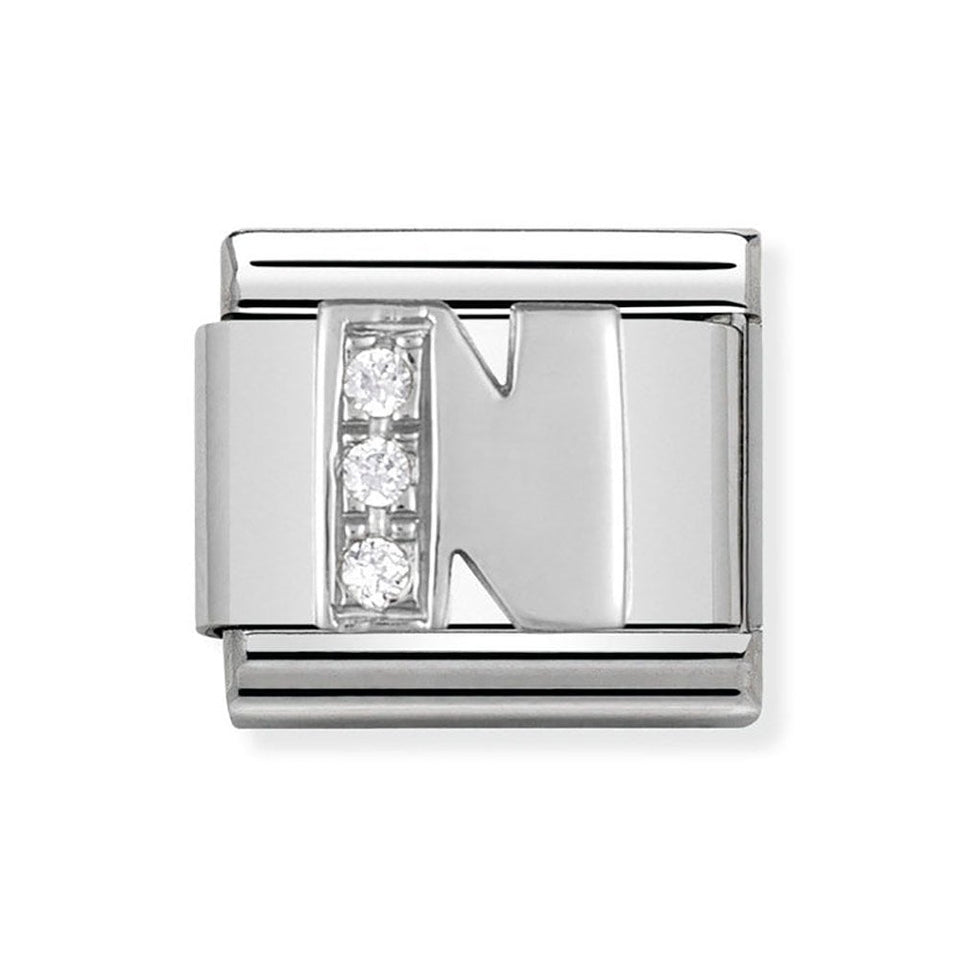 Nomination CLASSIC Silvershine Sparkly Letter 'N' Charm