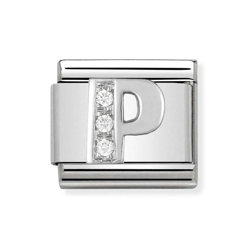 Nomination CLASSIC Silvershine Sparkly Letter 'P' Charm