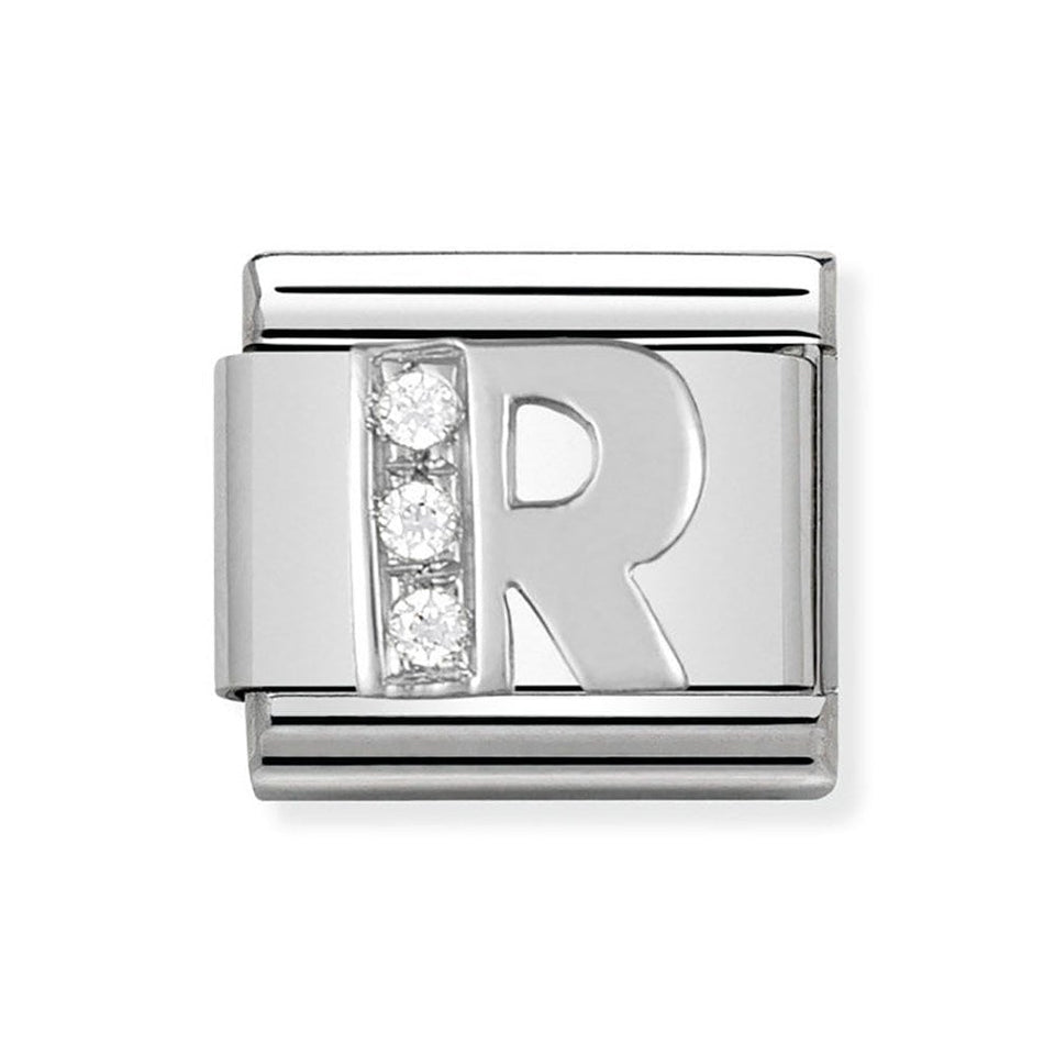 Nomination CLASSIC Silvershine Sparkly Letter 'R' Charm