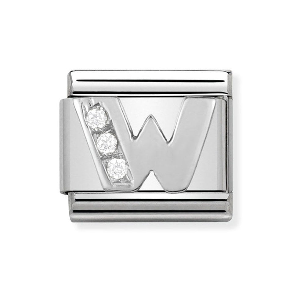 Nomination CLASSIC Silvershine Sparkly Letter 'W' Charm