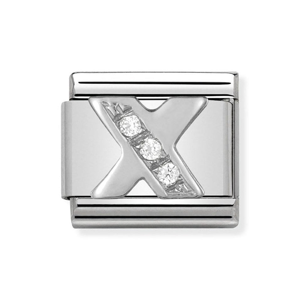 Nomination CLASSIC Silvershine Sparkly Letter 'X' Charm