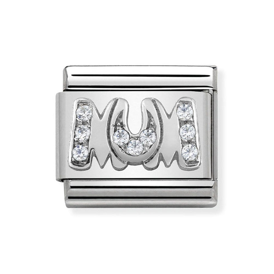 Nomination CLASSIC Silvershine Sparkly 'MUM' Charm