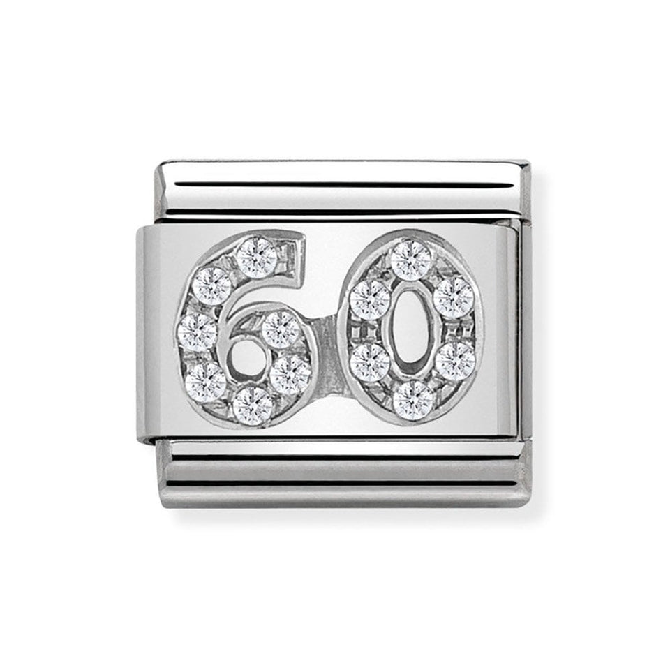 Nomination CLASSIC Silvershine Sparkly Number '60' Charm