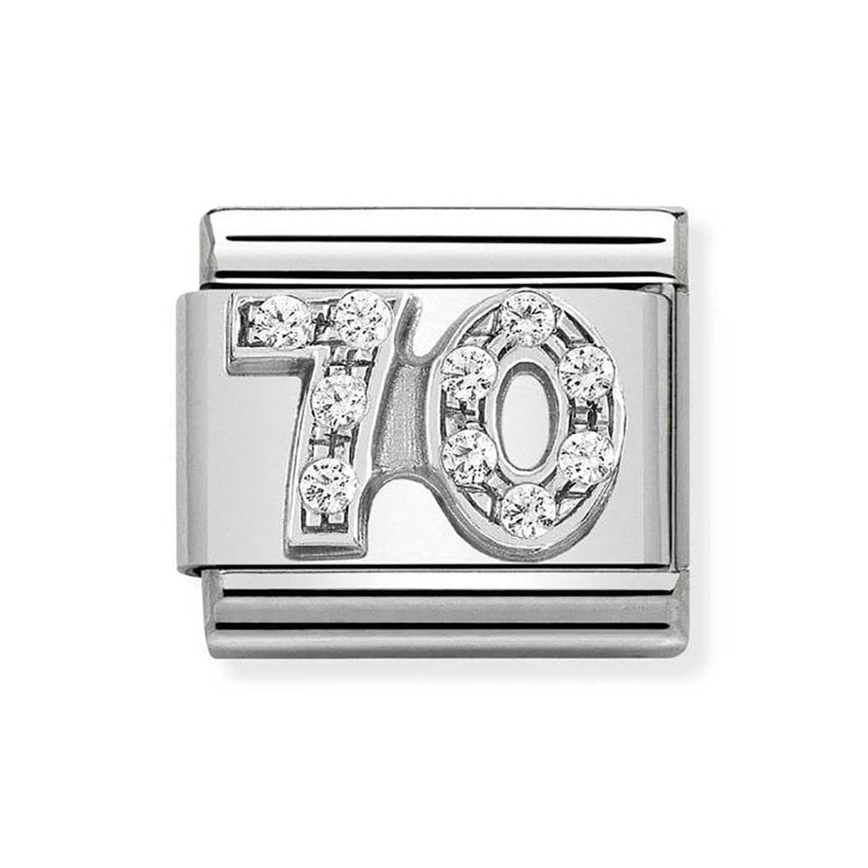 Nomination CLASSIC Silvershine Sparkly Number '70' Charm