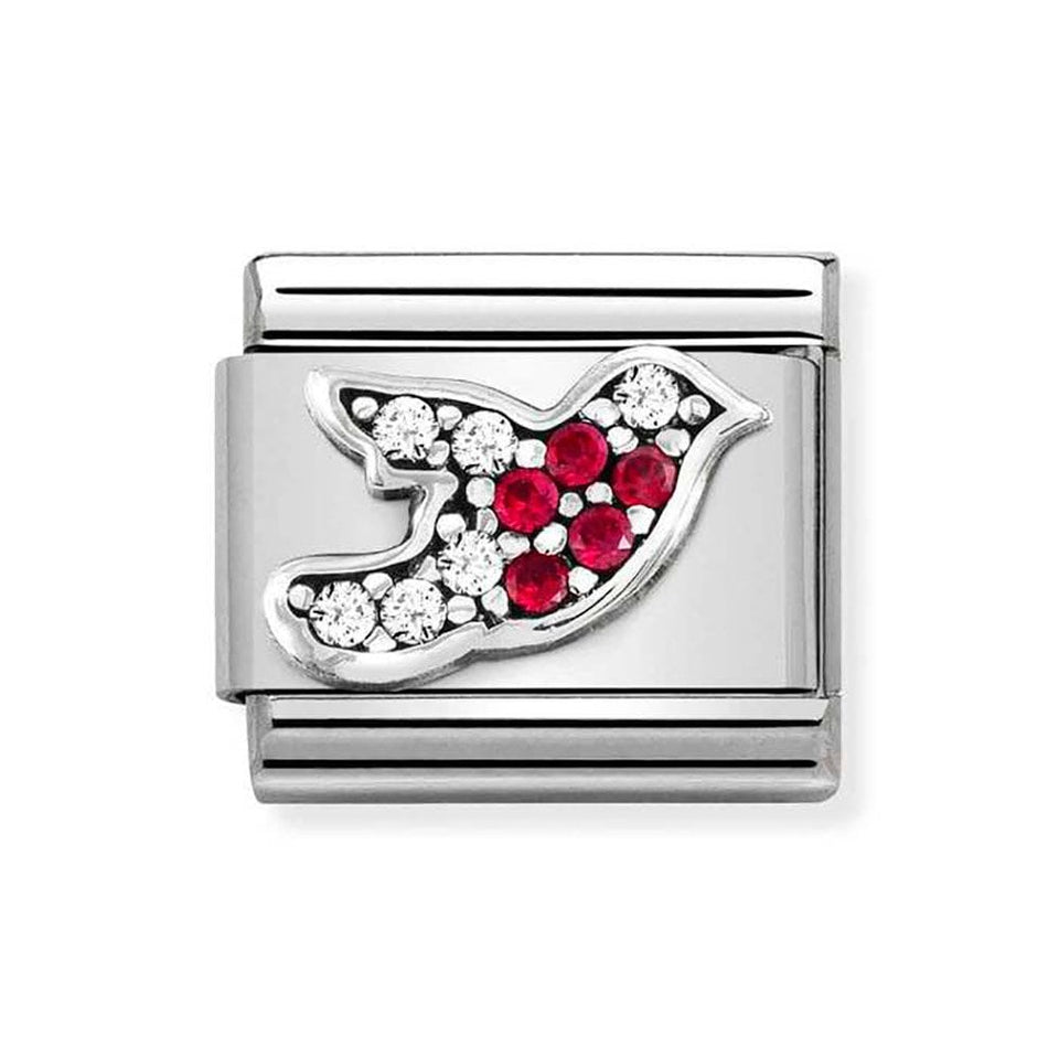 Nomination CLASSIC Silvershine Sparkly Robin Charm