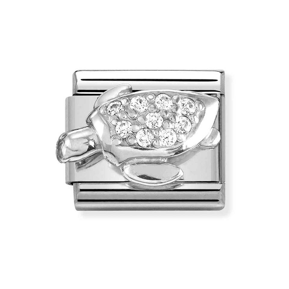 Nomination CLASSIC Silvershine Sparkly Sea Turtle Charm