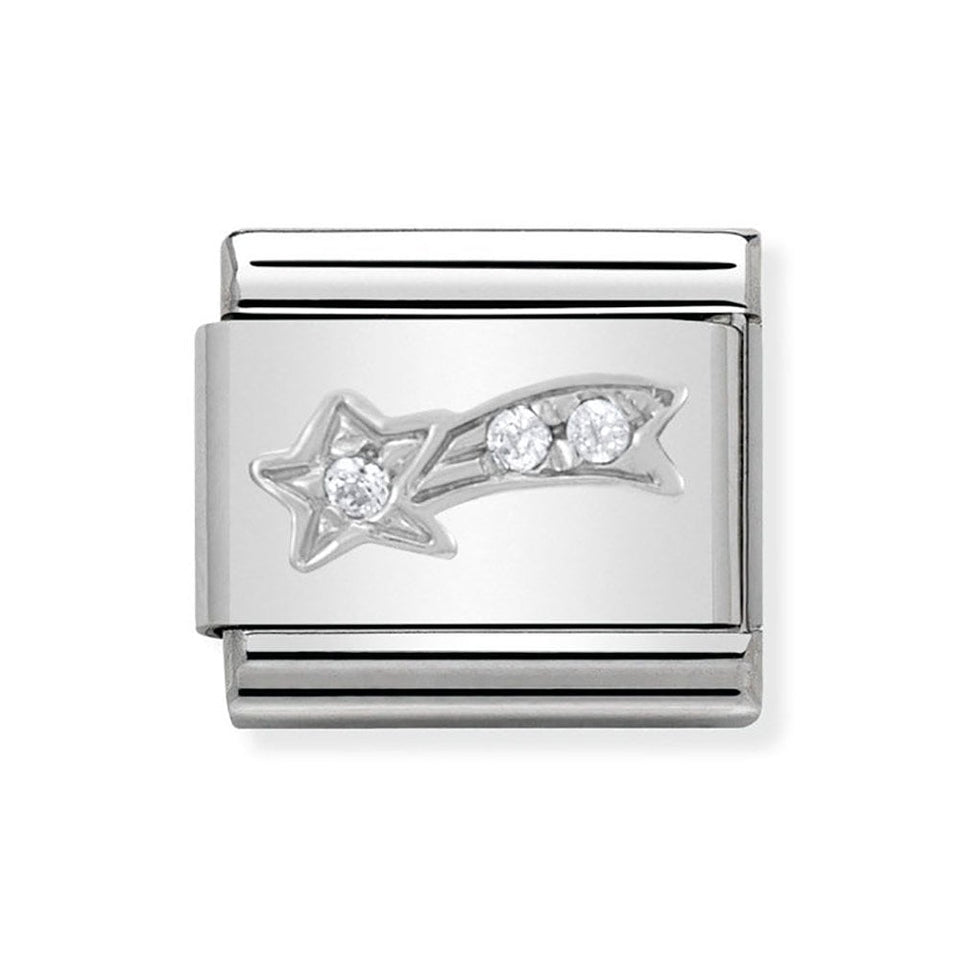 Nomination CLASSIC Silvershine Sparkly Shooting Star Charm