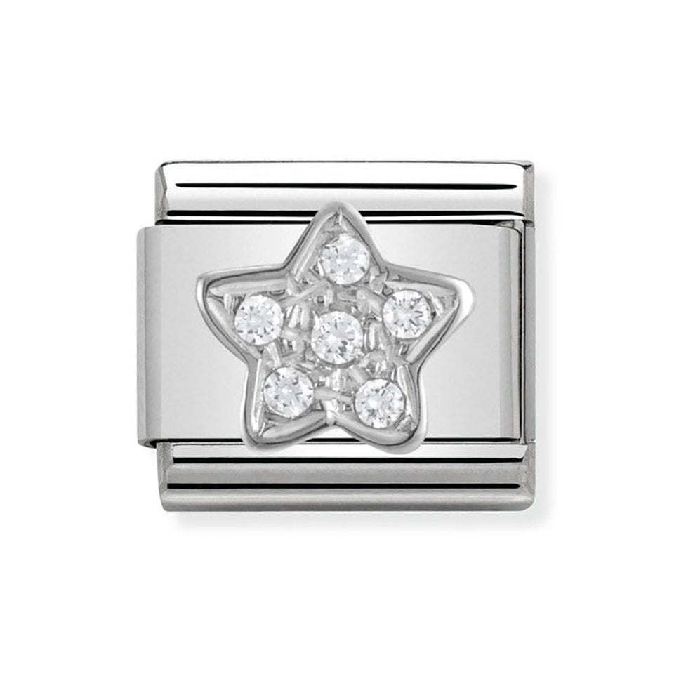Nomination CLASSIC Silvershine Sparkly Star Charm