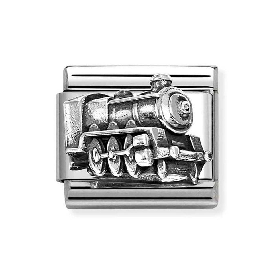Nomination CLASSIC Silvershine Steam Locomotive Train Charm