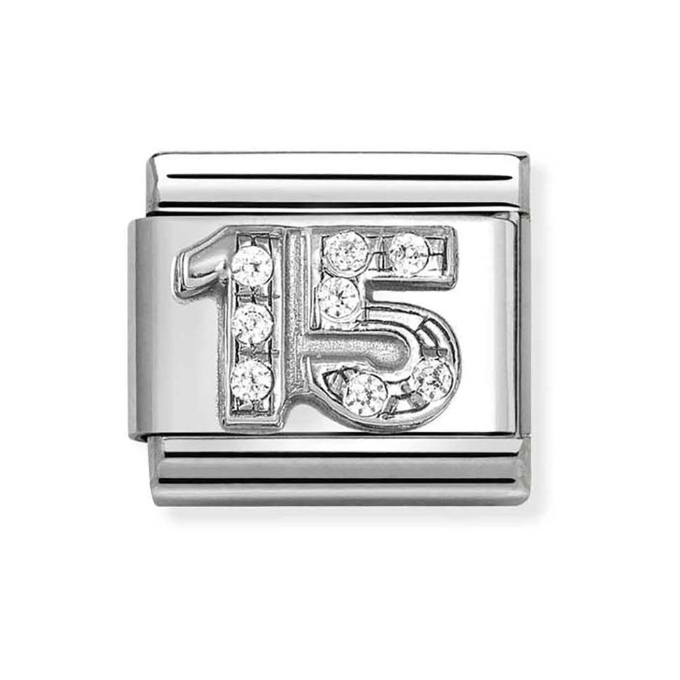 Nomination CLASSIC Silvershine Stone Set '15' Charm