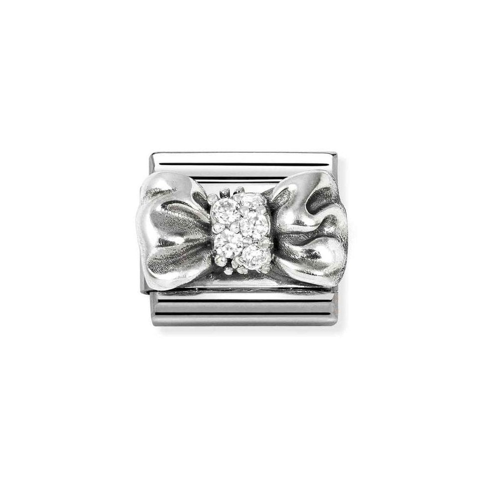 Nomination CLASSIC Silvershine Stone Set Bow Charm