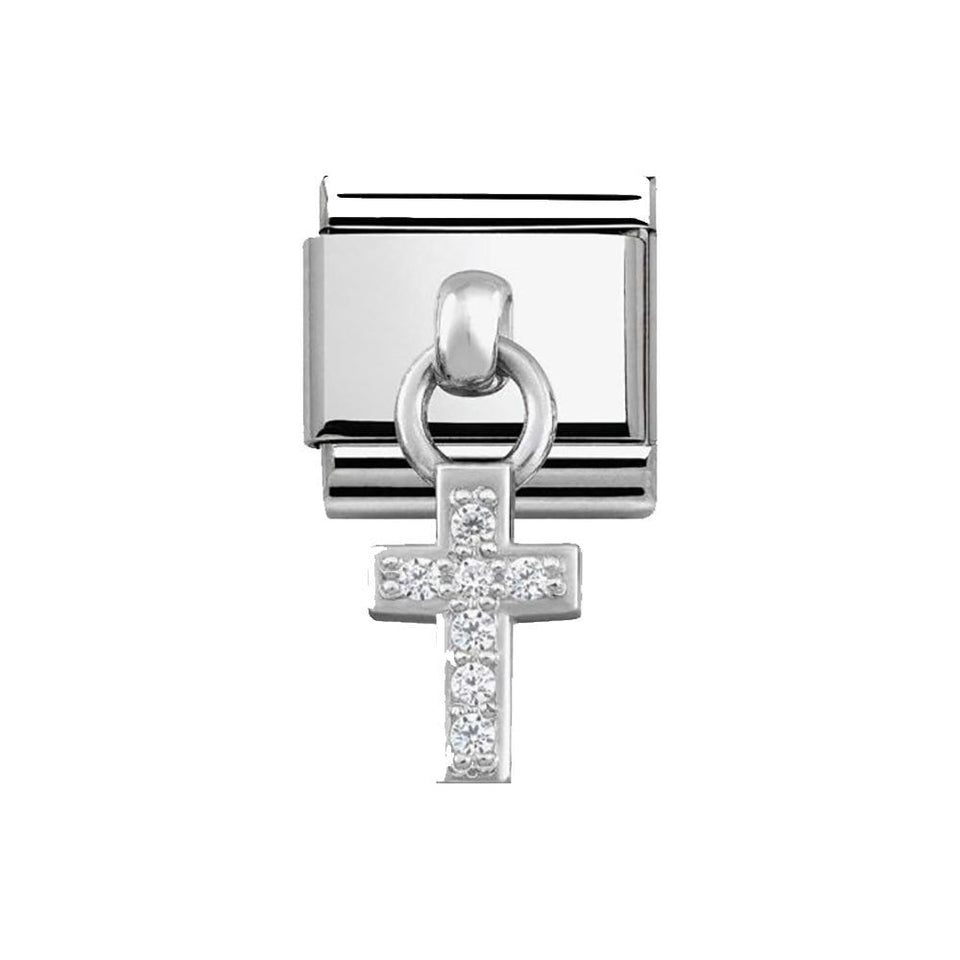 Nomination CLASSIC Silvershine Stone Set Cross Charm