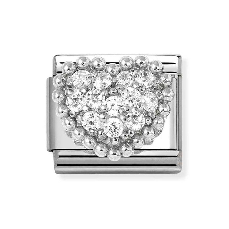 Nomination CLASSIC Silvershine Stone Set Heart Charm