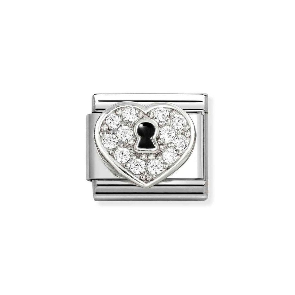 Nomination CLASSIC Silvershine Stone Set Keyhole Heart Charm