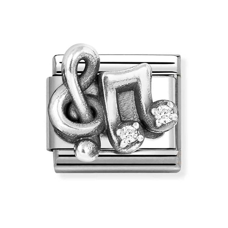 Nomination CLASSIC Silvershine Stone Set Music Notes Charm