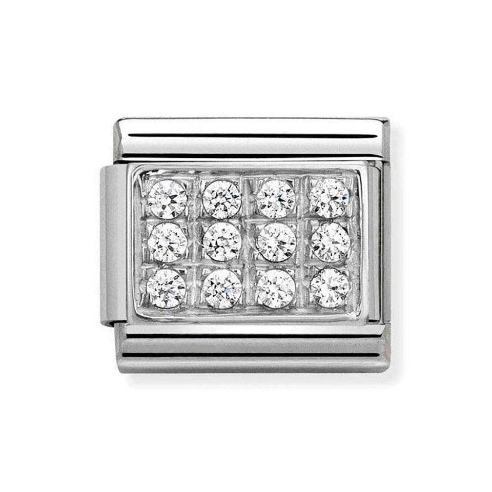 Nomination CLASSIC Silvershine Stone Set Pave White Charm