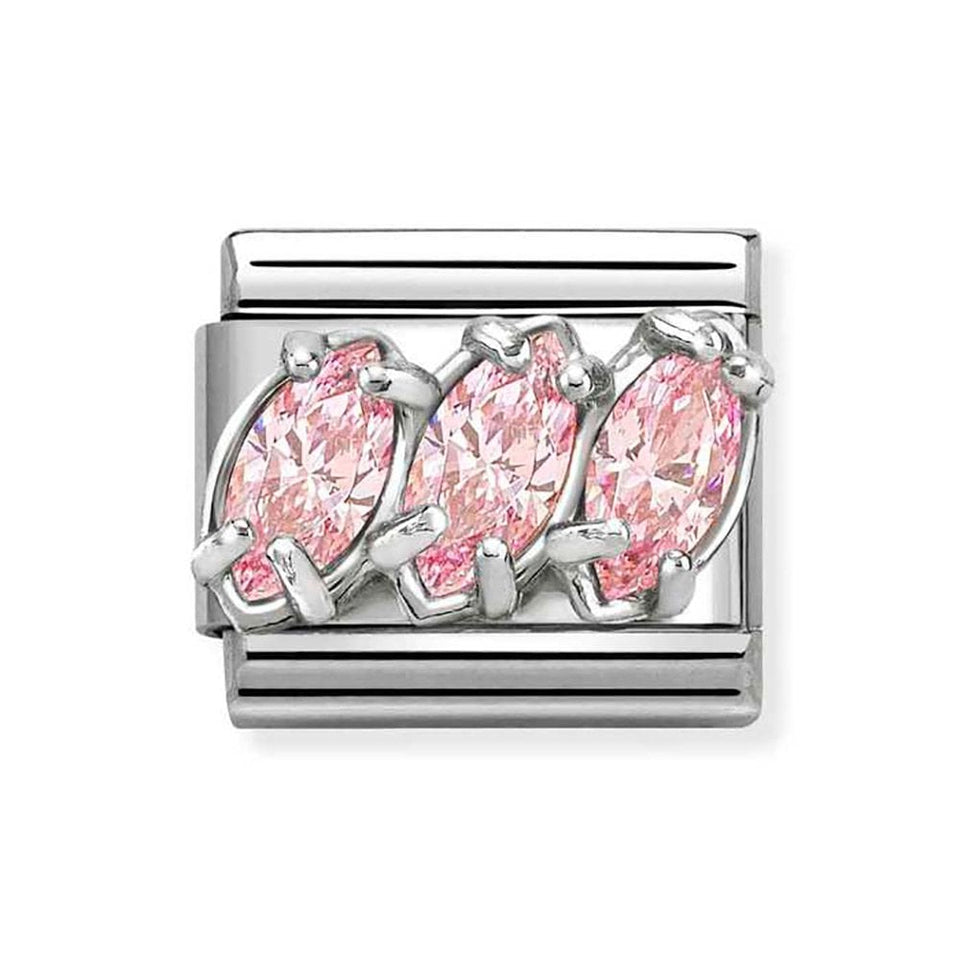 Nomination CLASSIC Silvershine Stone Set Pink Trilogy Charm
