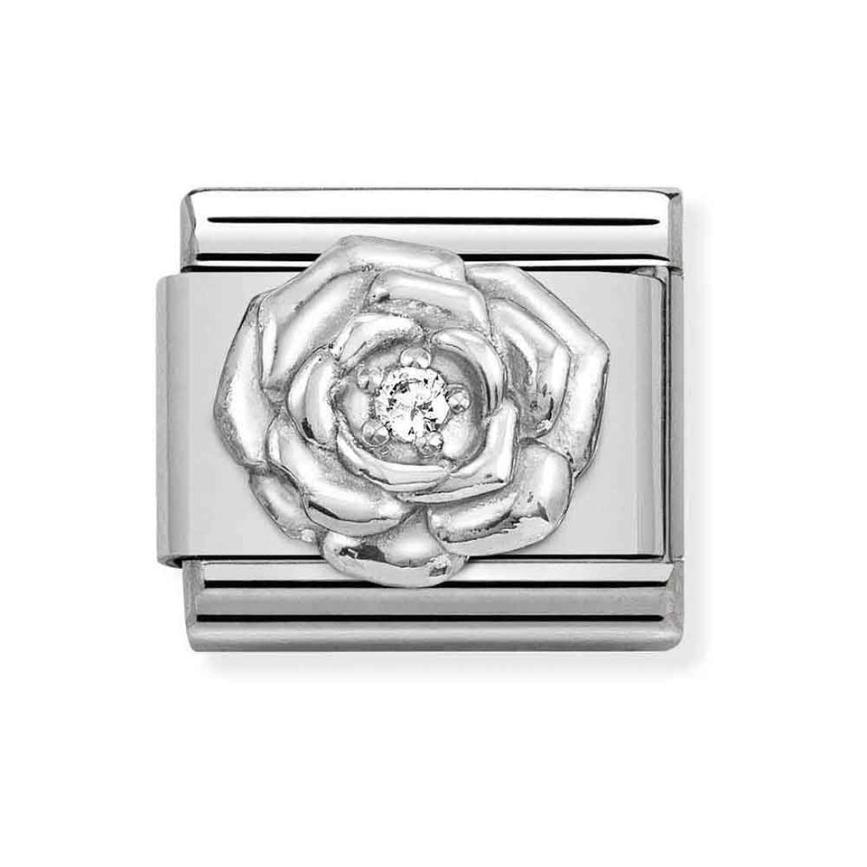 Nomination CLASSIC Silvershine Stone Set Rose Charm