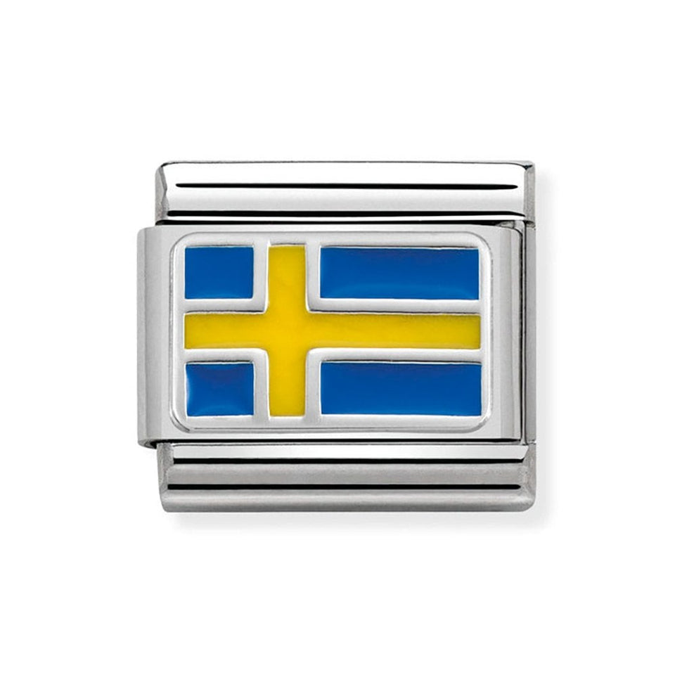 Nomination CLASSIC Silvershine Sweden Flag Charm