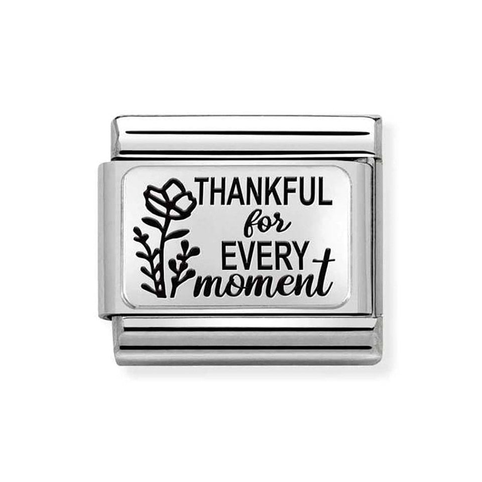Nomination CLASSIC Silvershine 'THANKFUL FOR EVERY MOMENT' Charm