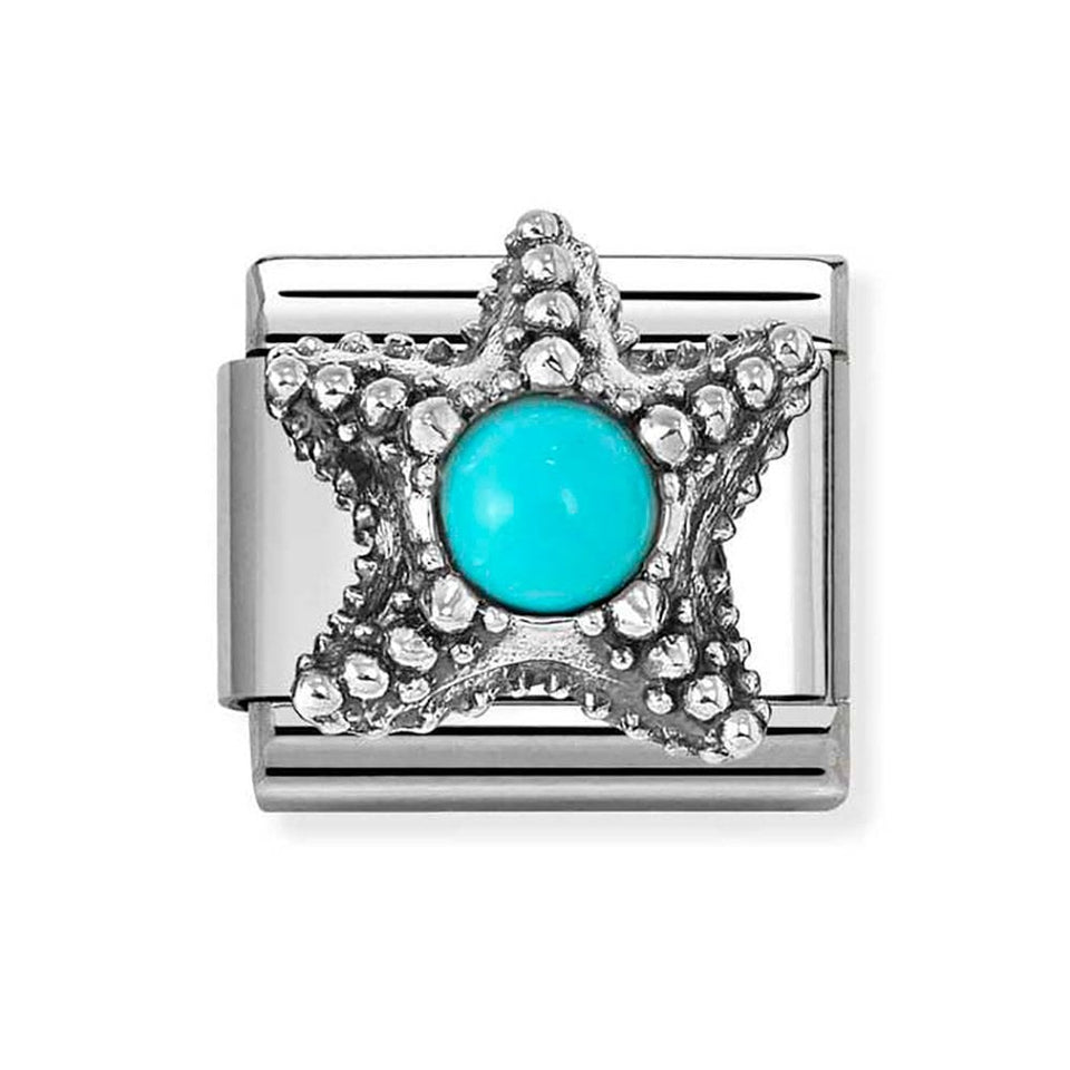 Nomination CLASSIC Silvershine Turquoise Starfish Charm