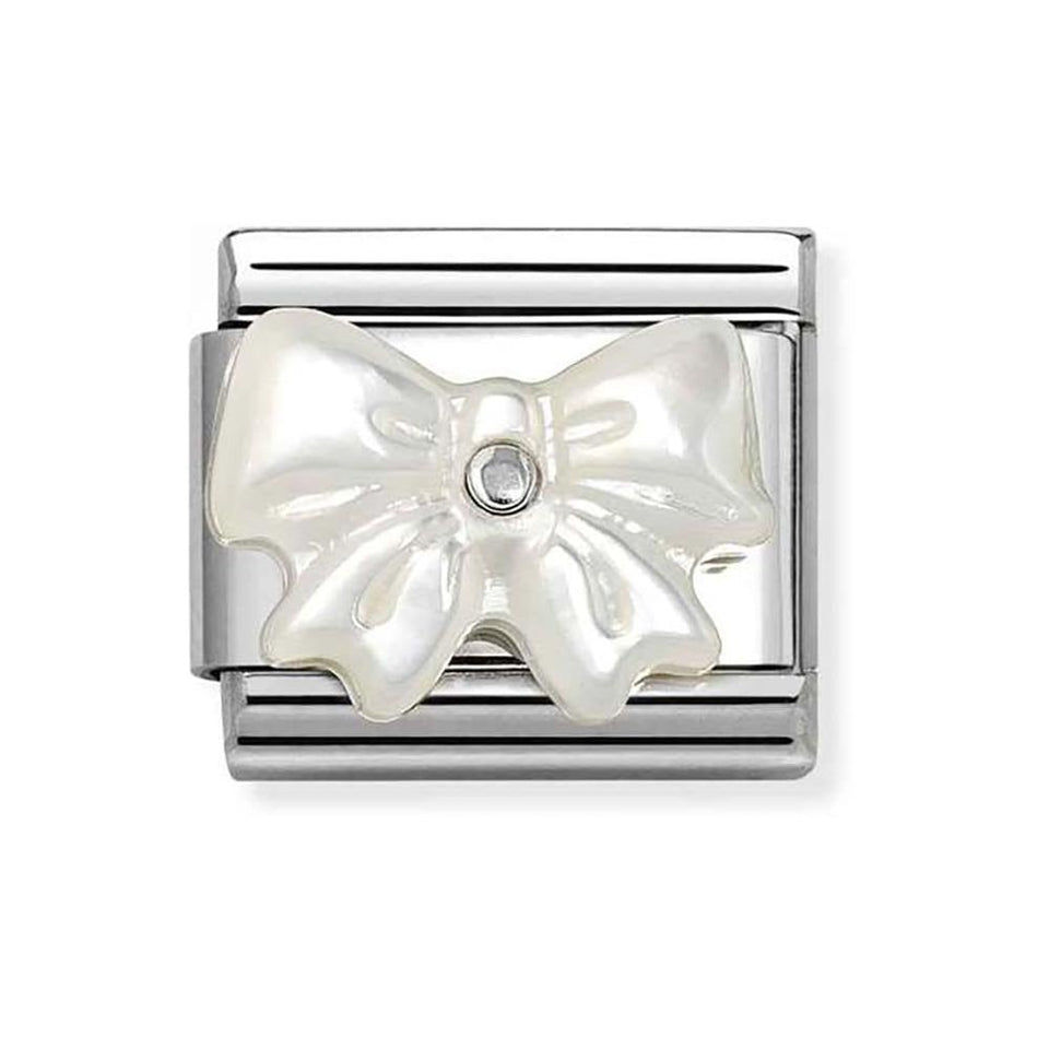 Nomination CLASSIC Silvershine White Bow Charm