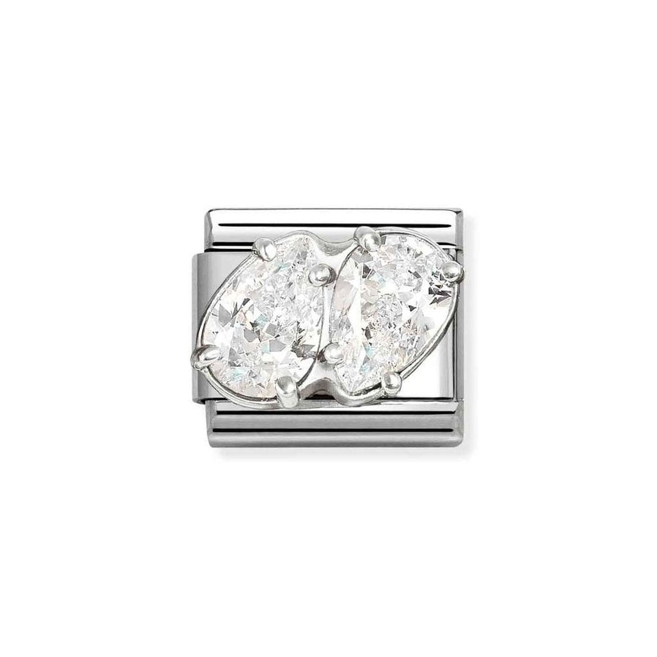 Nomination CLASSIC Silvershine White Double Drops Charm