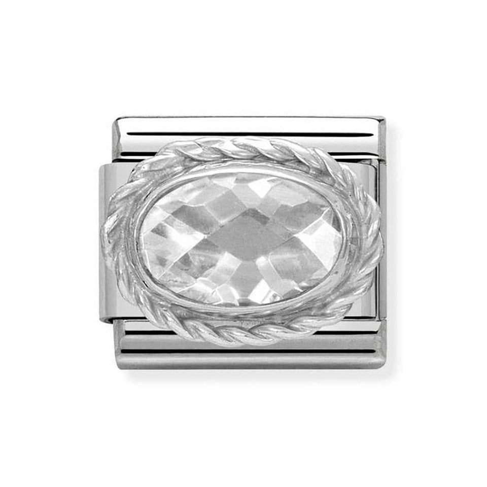 Nomination CLASSIC Silvershine White Faceted Charm