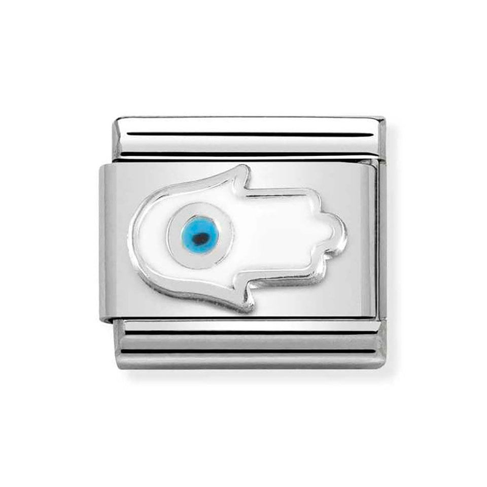 Nomination CLASSIC Silvershine White Hand Of Fatima Charm