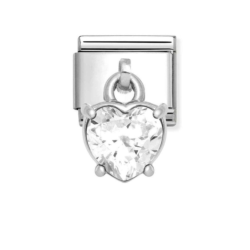 Nomination CLASSIC Silvershine White Heart Pendant Charm