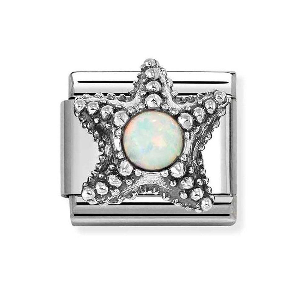 Nomination CLASSIC Silvershine White Opal Starfish Charm