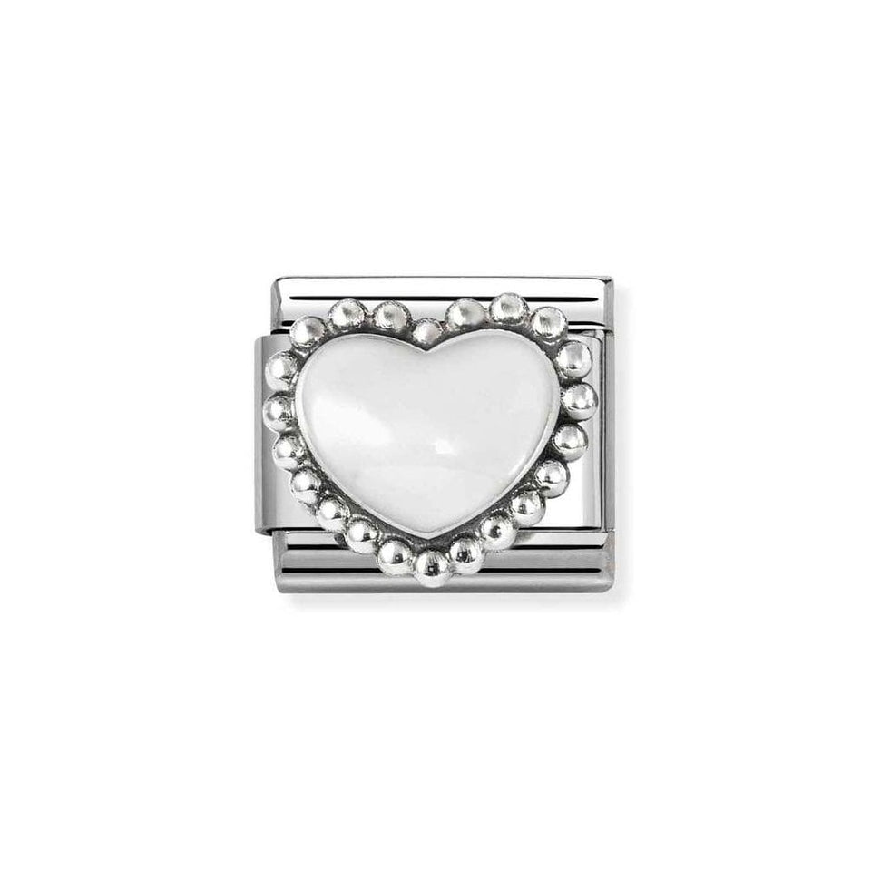 Nomination CLASSIC Silvershine White Raised Heart Charm