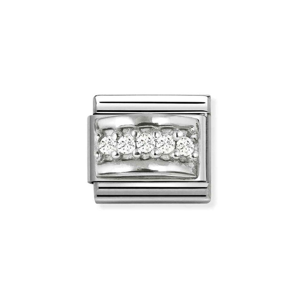 Nomination CLASSIC Silvershine White Track Charm