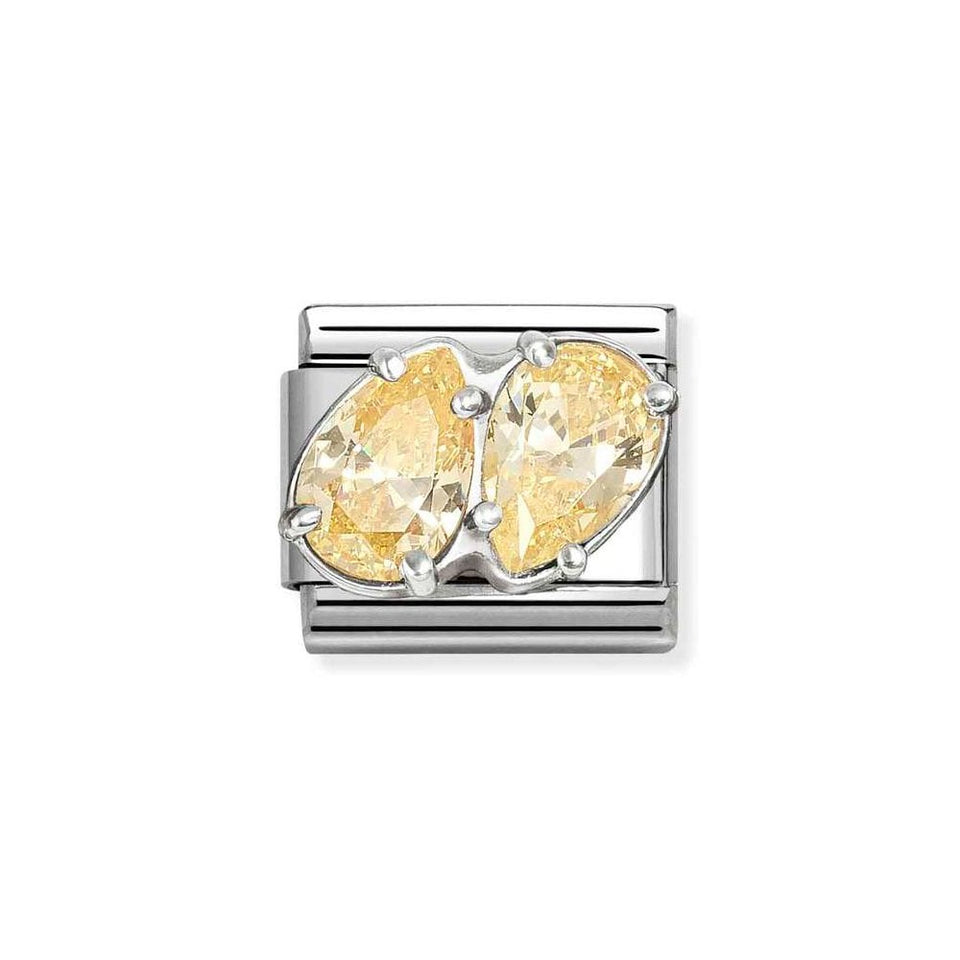 Nomination CLASSIC Silvershine Yellow Double Drops Charm