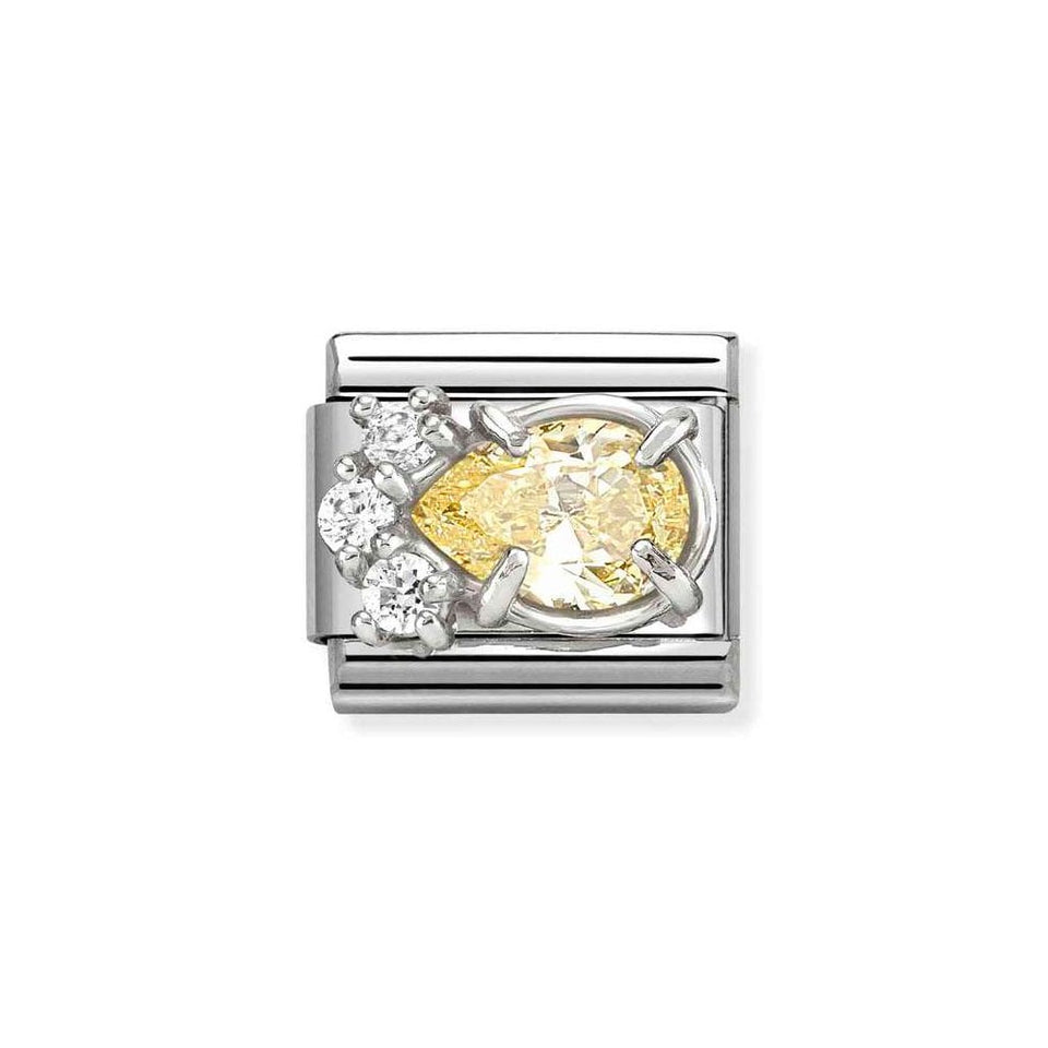 Nomination CLASSIC Silvershine Yellow Drop Charm
