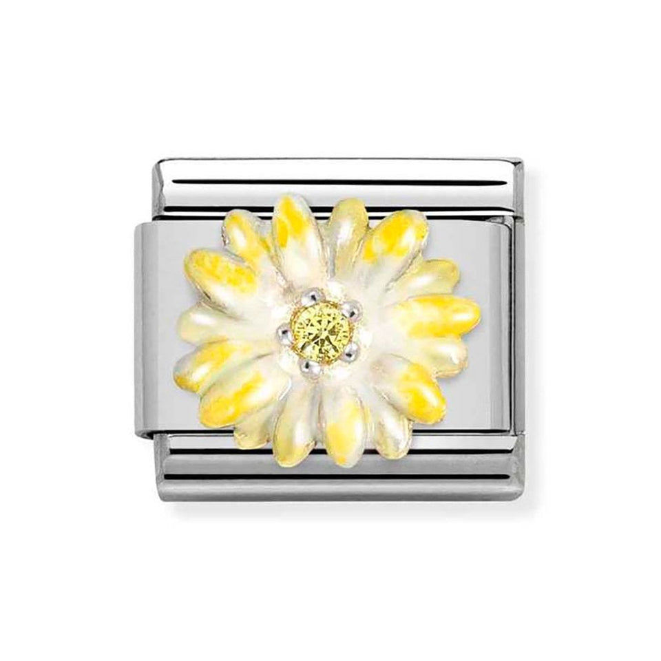 Nomination CLASSIC Silvershine Yellow Flower Charm