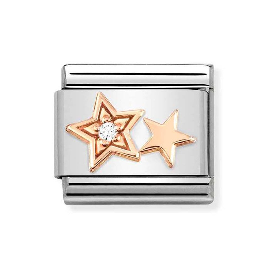Nomination CLASSIC Stone Set Double Stars Charm