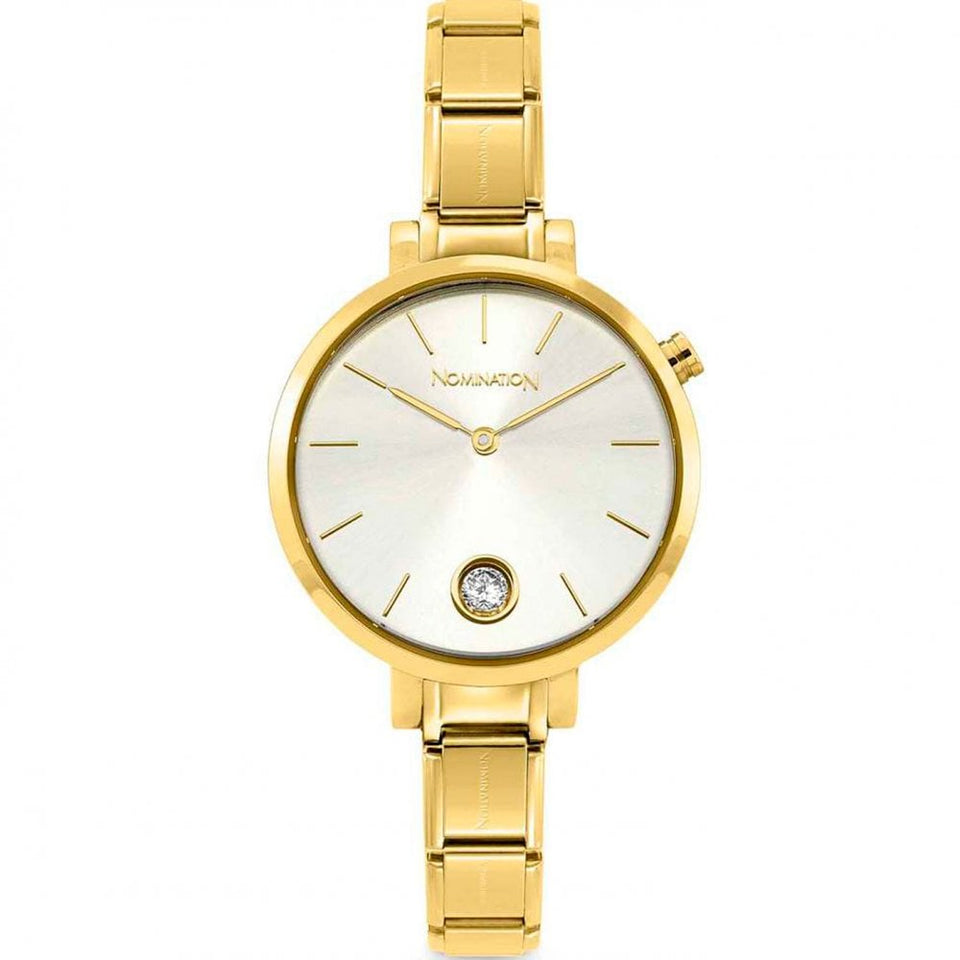 Nomination CLASSIC Time Paris Gold Plated Silver Dial Watch