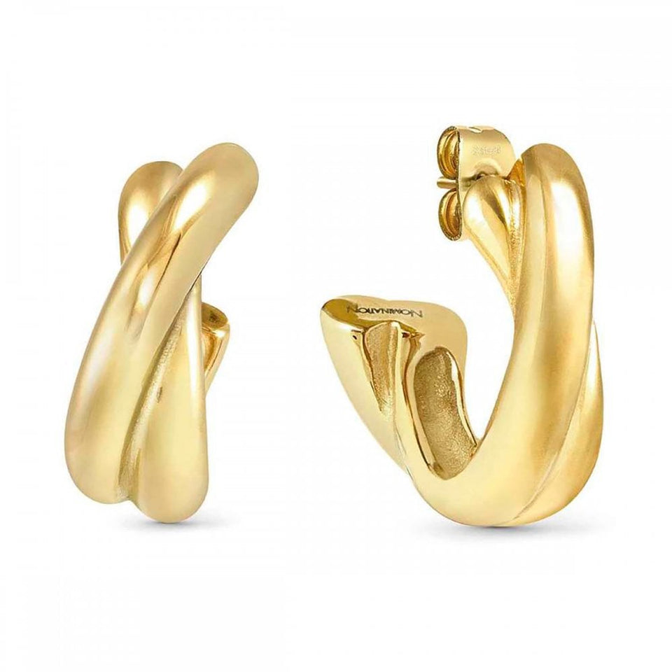 Nomination ECCLETTICA Steel Gold Tone Intersected Hoop Earrings