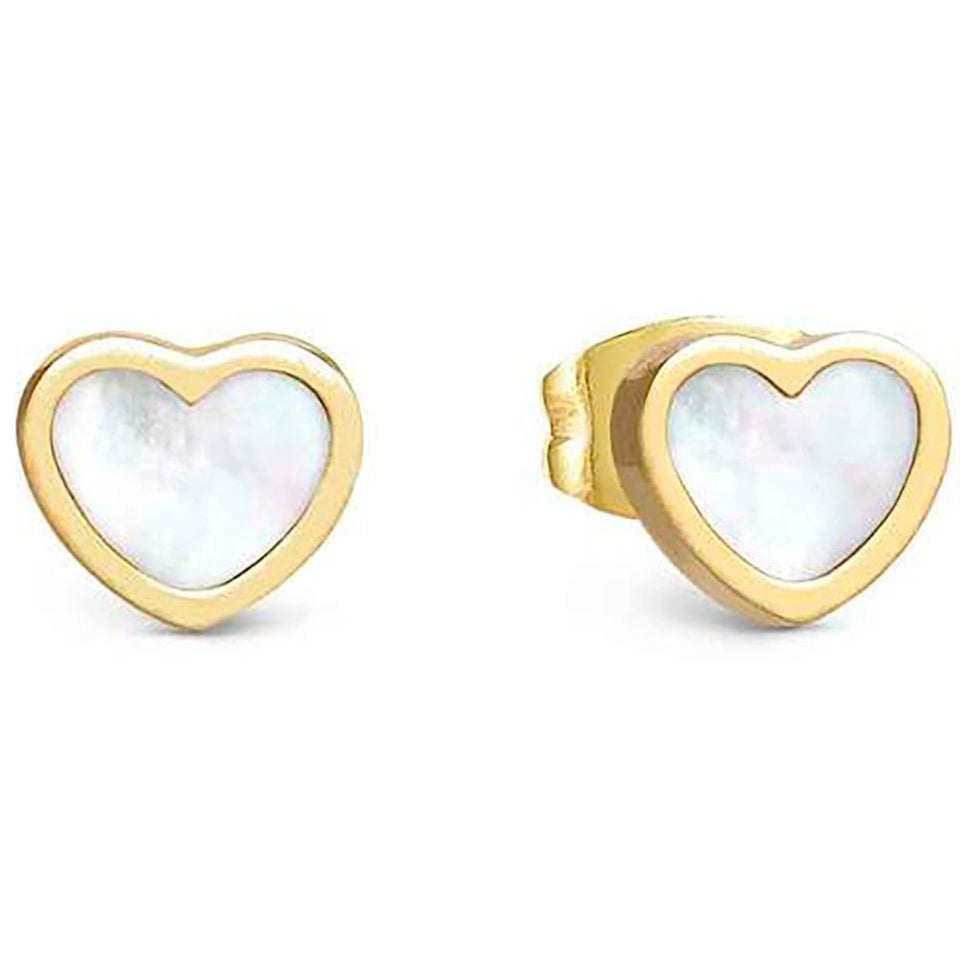 Nomination EMOSFERE Gold Finish Mother of Pearl Heart Studs