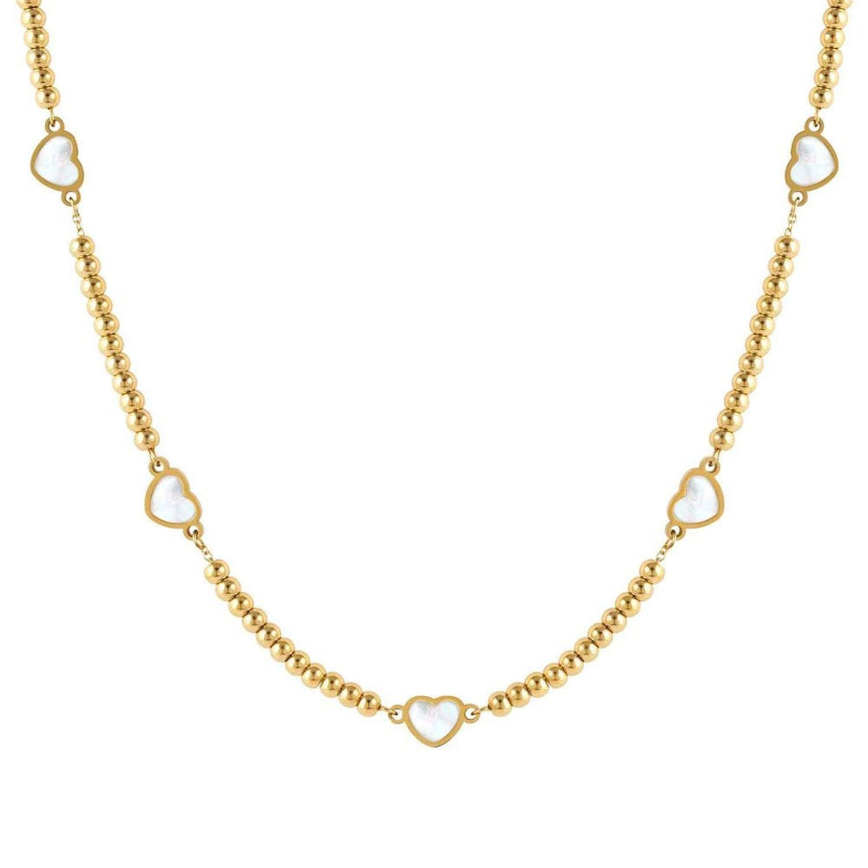 Nomination EMOSFERE Gold Tone Necklace with Mother of Pearl Hearts