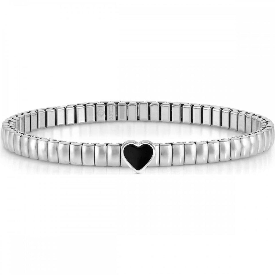 Nomination EXTENSION Heart Shaped Steel Black Agate Bracelet