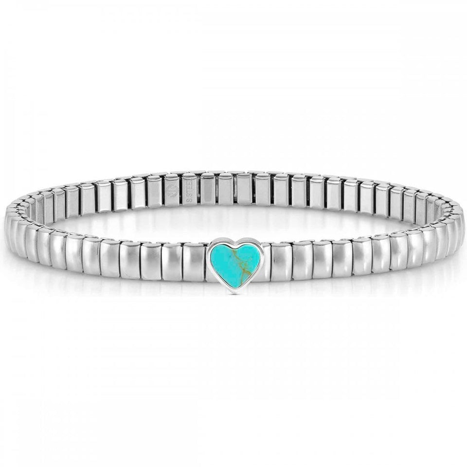 Nomination EXTENSION Life Stone Set Steel Turquoise Heart Bracelet