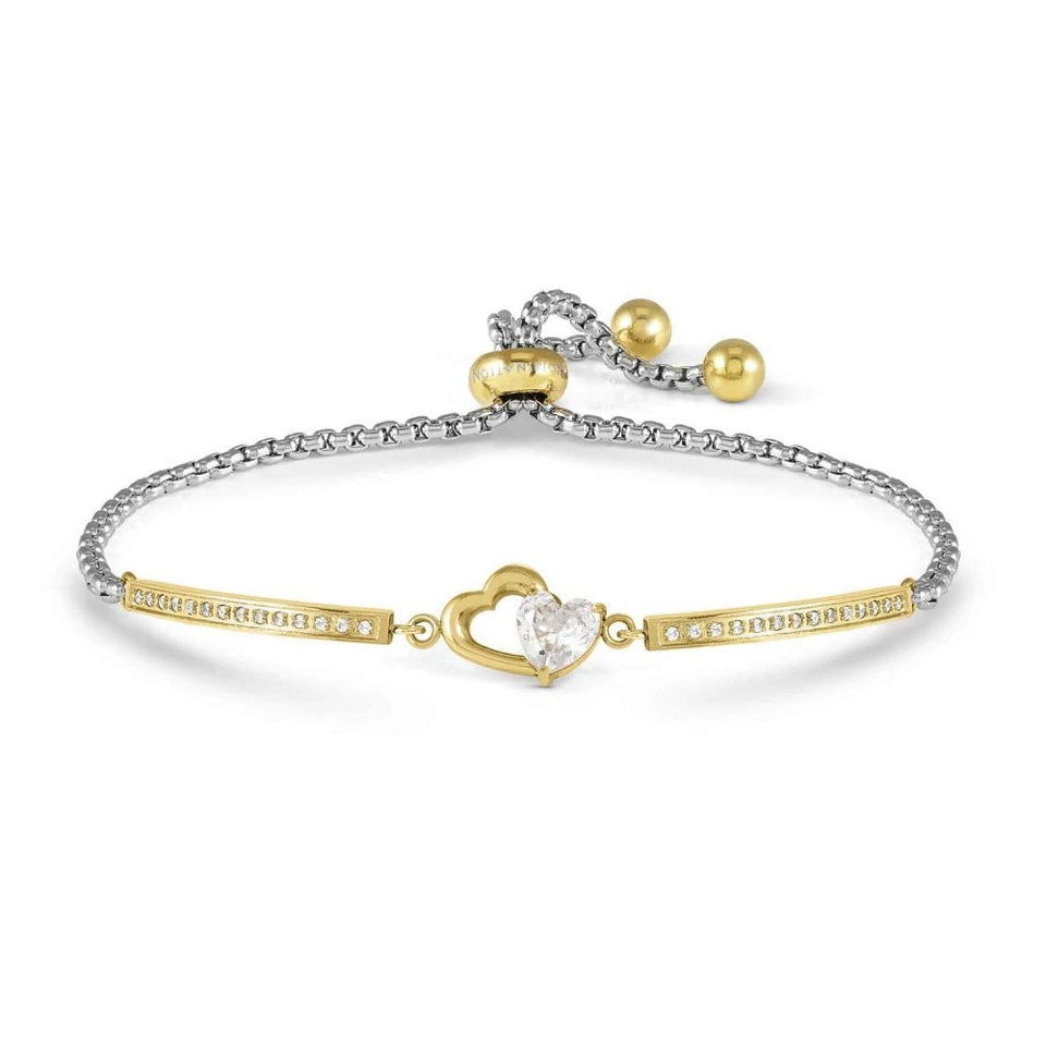 Nomination MILLELUCI Gold Double Heart Stone Set Bracelet