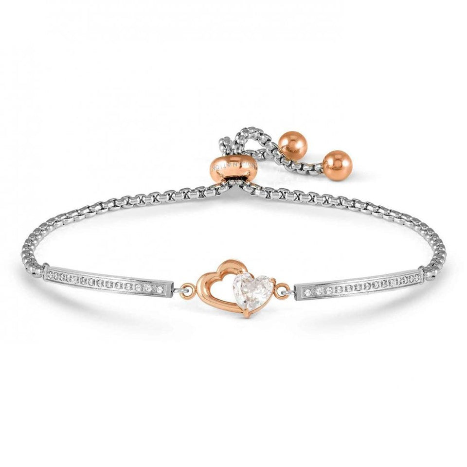 Nomination MILLELUCI Rose Double Heart Stone Set Bracelet