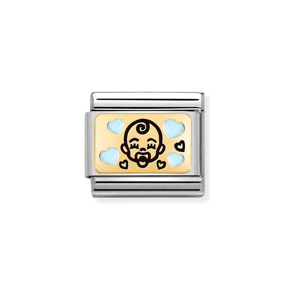 Nomination OUTLET CLASSIC Gold Blue Baby Face Charm