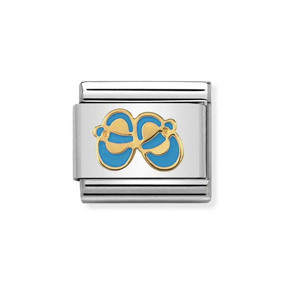 Nomination OUTLET CLASSIC Gold Blue Baby Shoes Charm