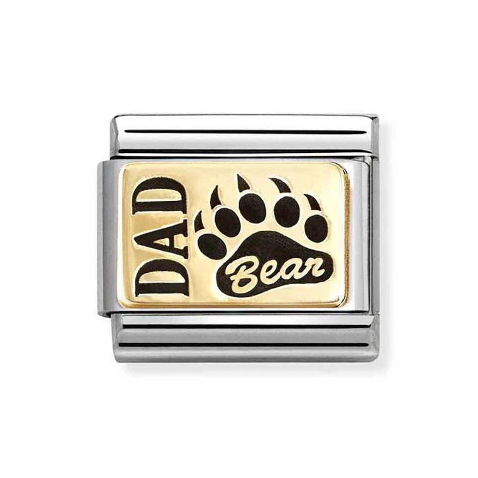 Nomination OUTLET CLASSIC Gold Dad Bear with Paw Prints Charm