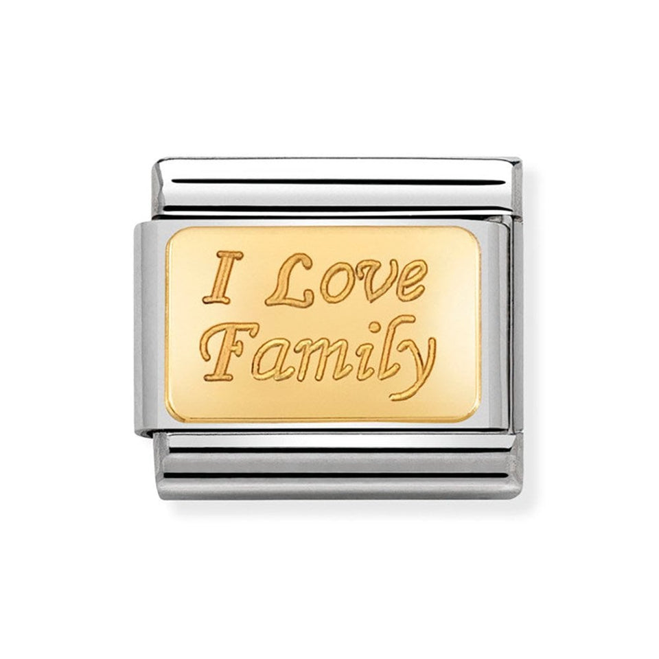 Nomination OUTLET CLASSIC Gold 'I LOVE FAMILY' Script Charm