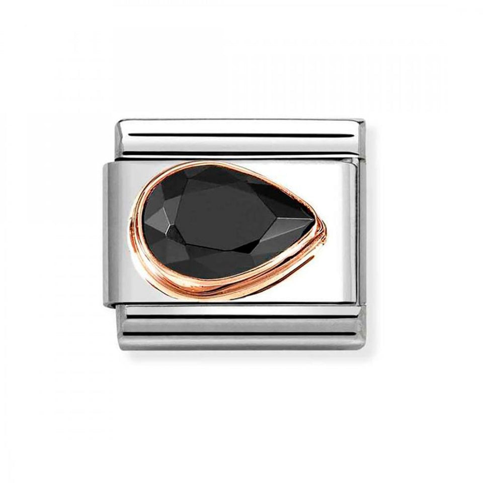 Nomination CLASSIC Rose Black Stone Drop Right Charm